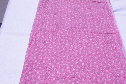 2 1/3 Yds Vintage Pink Floral Seer Sucker Fabric - Picture 2 of 4
