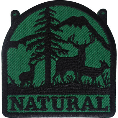 Natürlicher Aufnäher Bügeleisen Kleidung Rentier Hirsch Baum Outdoor bestickt Abzeichen