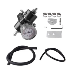 BARTOO Universal Adjustable Fuel Pressure Regulator Kit Aluminum Fuel Regulat...