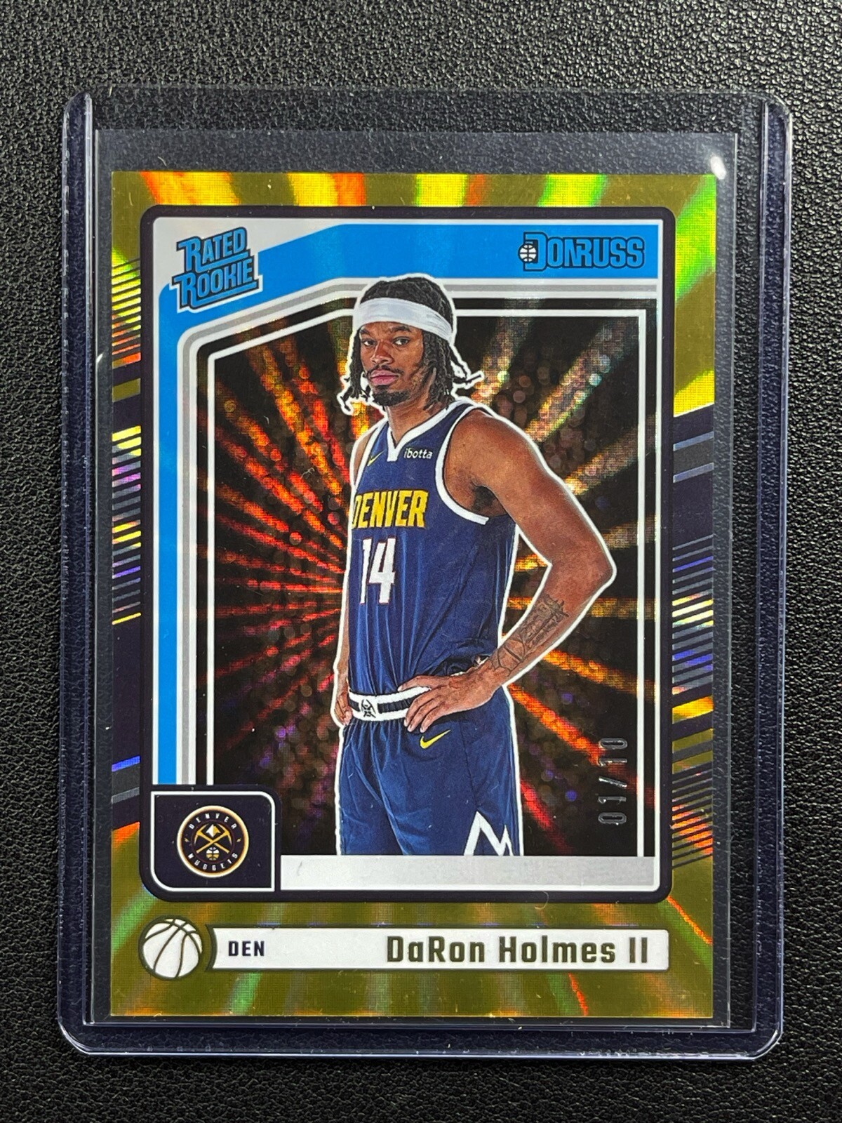 DARON HOLMES II 2024-25 PANINI DONRUSS #213 GOLD HOLO LASER RATED ROOKIE RC 1/10