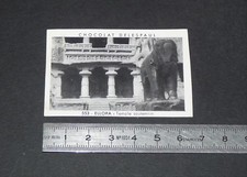 PHOTO CHOCOLAT DELESPAUL-HAVEZ 1950-1960 INDE INDIA ELLORA TEMPLE SOUTERRAIN