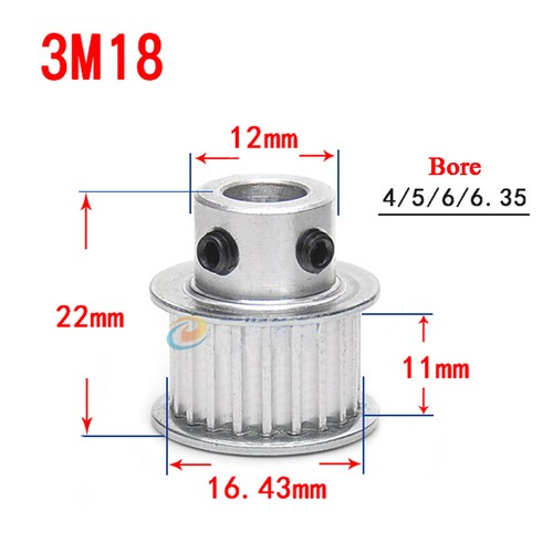 HTD-3M 12T-44T Timing Belt Pulley Pitch 3mm With Step Drive Pulleys Width 11mm - Picture 13 of 32