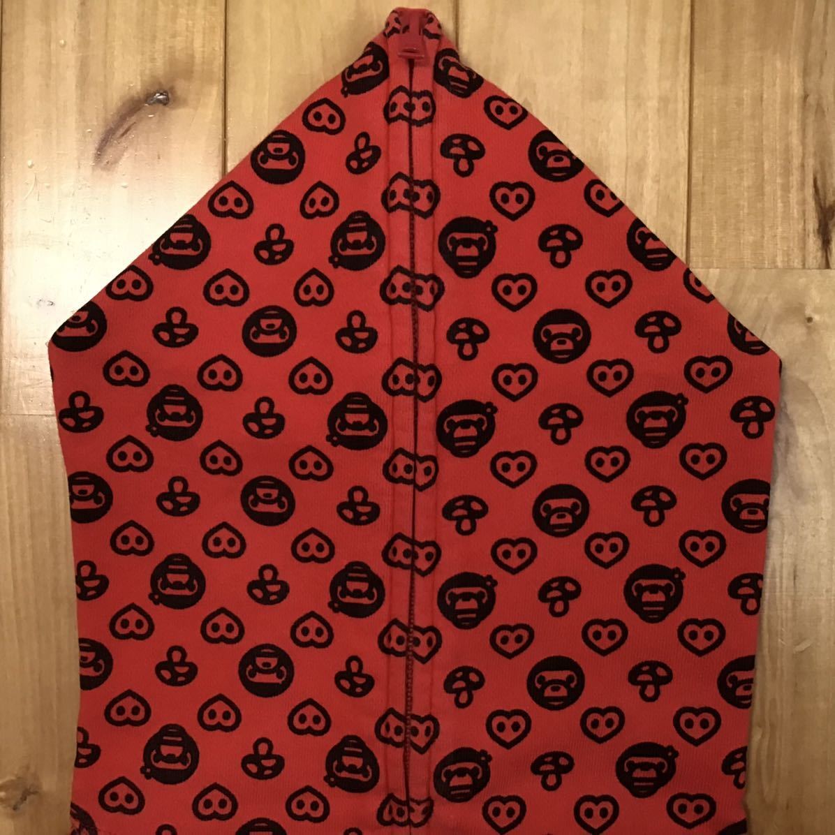 BAPE Baby Milo Monogram Full Zip Hoodie Red A Bathing Ape