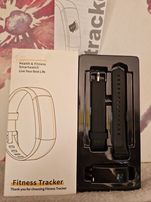 Black Amazon Fitness Tracker Smartwatch- Calls, Tex Heart Blood