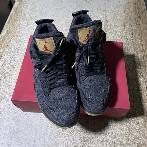 Air Jordan 4 Levi’s NRG Denim Negro Envejecido AO2571-001 Hombres Talla 11 Caja Original - Imagen 2 de 12