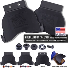 Paddle Mounts - OWB Holster Mounting Attachments - Black - Hardware Optional