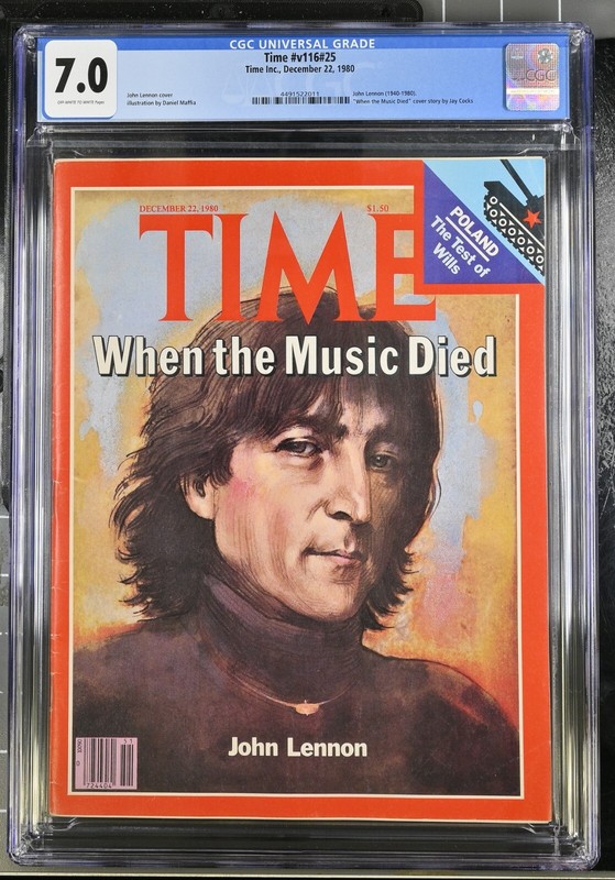 Time Magazine December 22 1980 - John Lennon When The Music Died - CGC 7.0