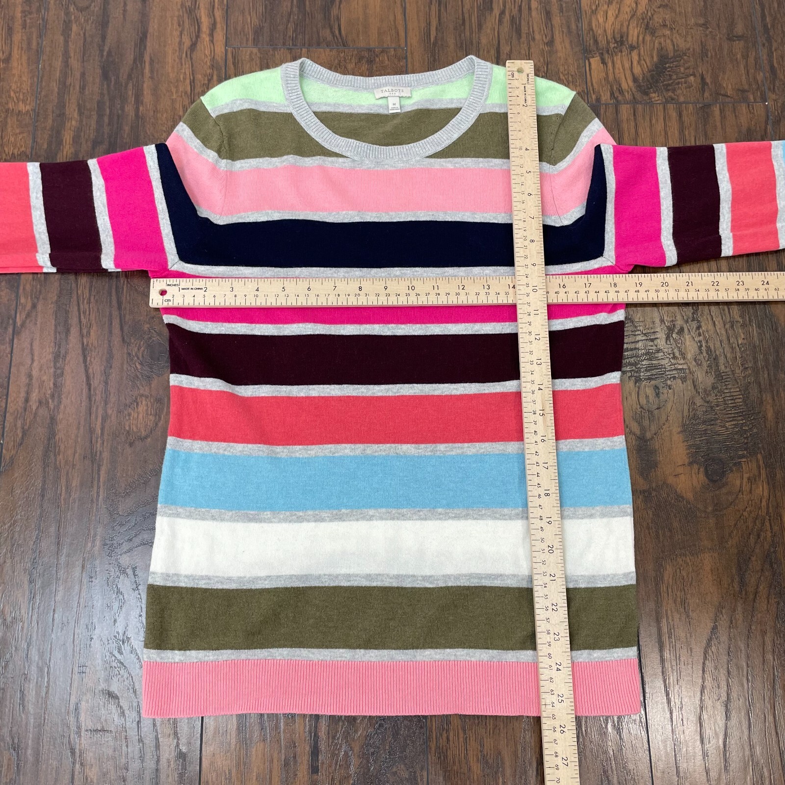 Talbots Lightweight Sweater Medium Multicolor Str… - image 7