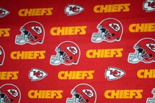 60 INCH WIDE KANSAS CITY CHIEFS NFL - 1/2 YARD 18X60 100 COTTON FABRIC