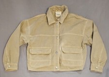 Pull&bear Tan Denim M Jacket Womens Oversized Cropped Utility Casual