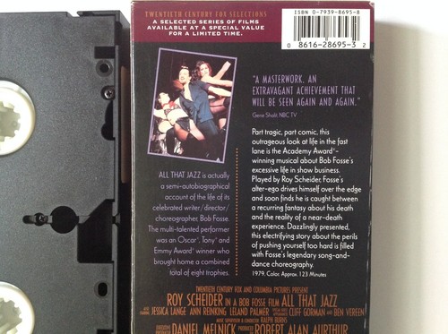 All That Jazz VHS Roy Scheider, Jessica Lange 1995 Twentieth Century Fox - Imagen 4 de 5