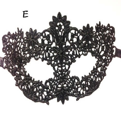 Schwarze Spitzen-Gesichtsmaske Für Frauen Maskerade Abschlussball Halloween- < - Bild 8 von 27