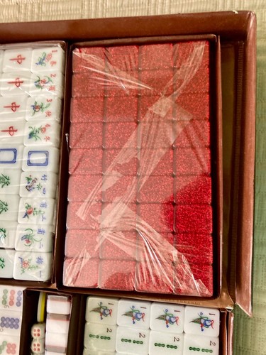 1960s MAH JONG SET IN PLASTIC TRAVEL CASE FROM JAPAN - NEW UNOPENED - Picture 9 of 9