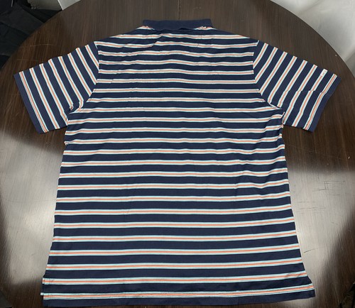 Ping Shirt Performance Golf Polo Men Large Blue Orange Striped Short Sleeve - Picture 7 of 8