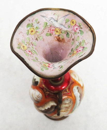 VINTAGE WIENER ÖSTERREICH EMAILLE BRONZE 5" KNOSPENVASE - Bild 15 von 15