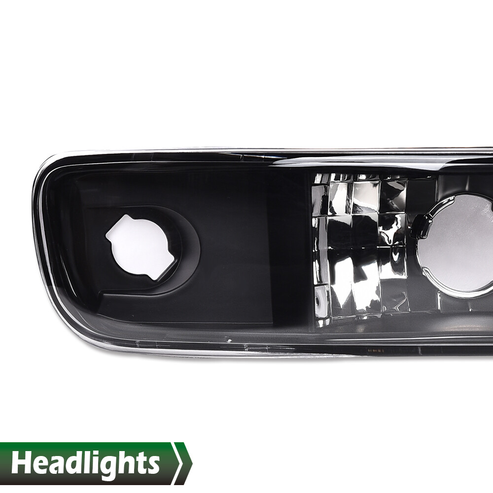 LED DRL Black Headlight Assemblies With Turn Signals For 1999-2007 GMC Sierra & Yukon