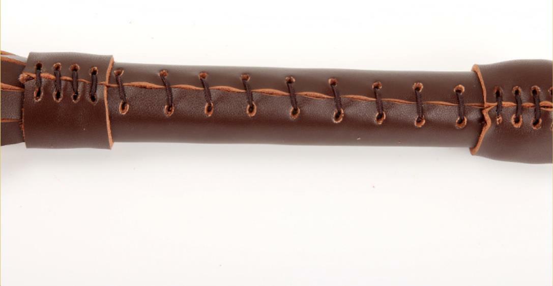 Brown Handmade Real Leather Whip Flogger Handle Restraint Couples Foreplay Game