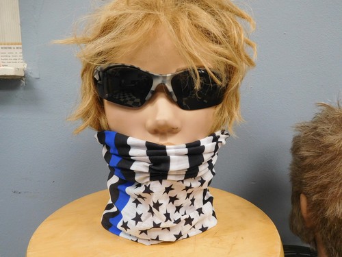 POLICE THIN BLUE LINE MOTLEY TUBE STARS & STRIPES FACE MASK SHOW YOURE SUPORT - Picture 8 of 10