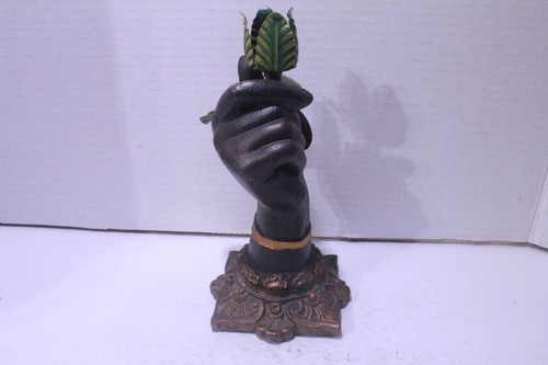 Petites Choses Iron Hand Blackamoor 7" Candle Holders Heavy VTG - Picture 7 of 8
