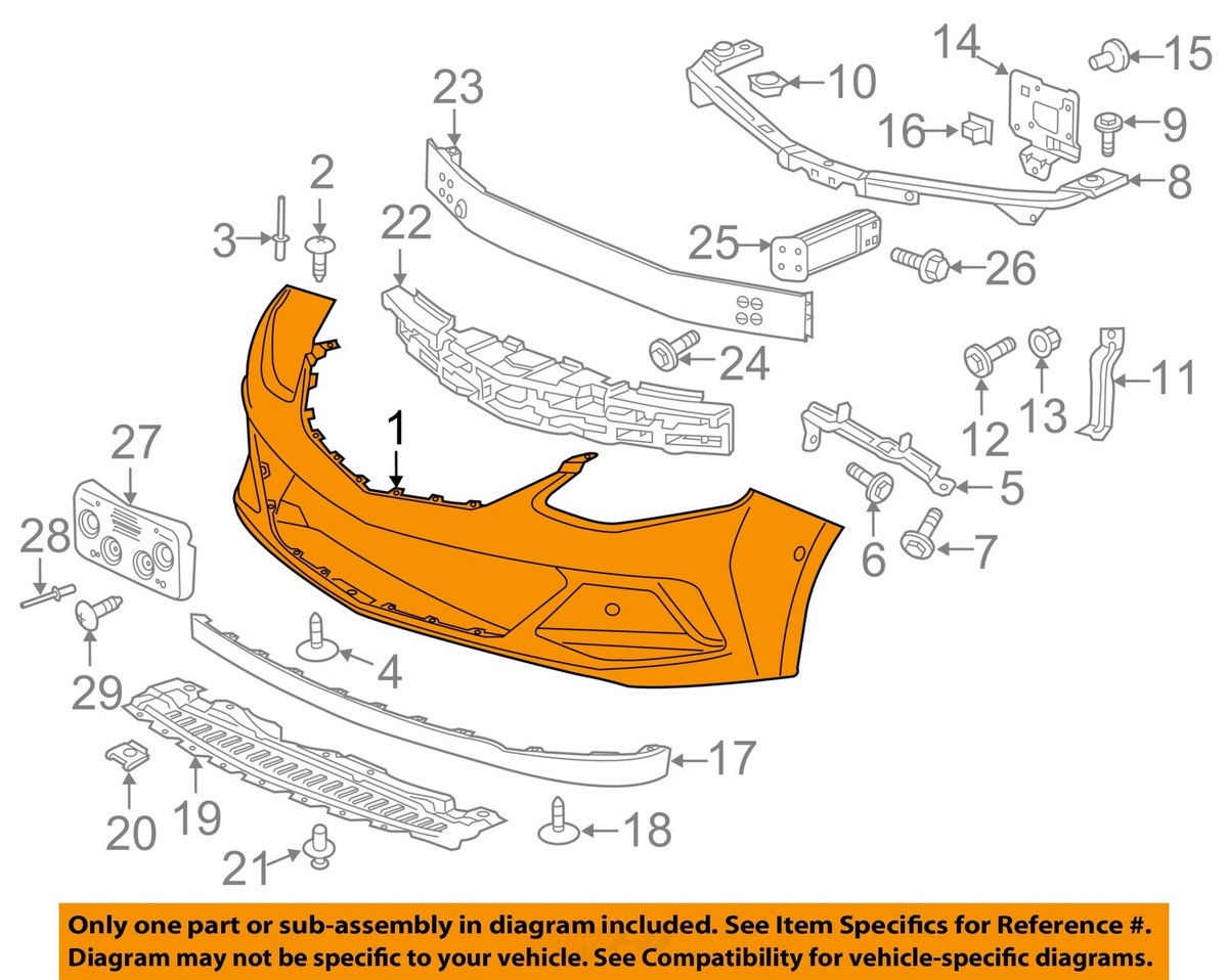 GM OEM 16-19 Volt Front Bumper Grille Bumper Components