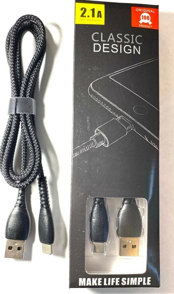 USB - C Type Charger Cable for Samsung , S10 / S8 / S8+/ Android, LG (2 Packs) - Image 2 of 4