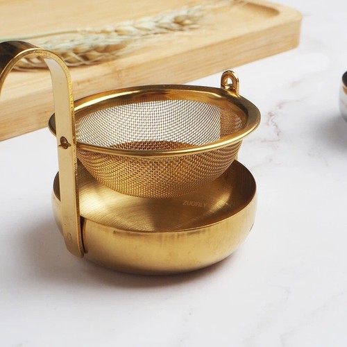 Rotating Tea Strainer 360° Stainless Steel Mesh Infuser Gold Silver - Picture 5 of 10