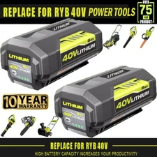 1x 2x 6.0Ah High Capacity For Ryobi 40V Lithium Battery OP4050 OP40602 OP406VNM