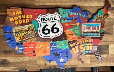 XXL Schild USA Landkarte / MAP - Route 66'' - 60x36 cm - tolle Deko !