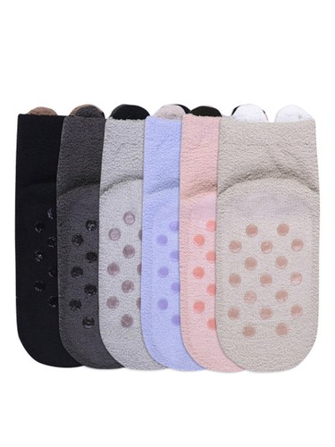 ADORABLE 6 PACK ANIMAL FACE NON-SLIP SLIPPER SOCKS - Picture 2 of 8