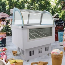 Commercial 10pan*2.5L Hard Ice Cream Showcase Gelato Display with LED Light 220V
