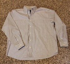 Eddie Bauer Shirt Men's XL Collared Long Sleeve Wrinkle Resistant Button Up