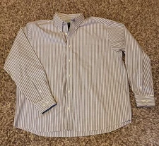 Eddie Bauer Shirt Men's XL Collared Long Sleeve Wrinkle Resistant Button Down 