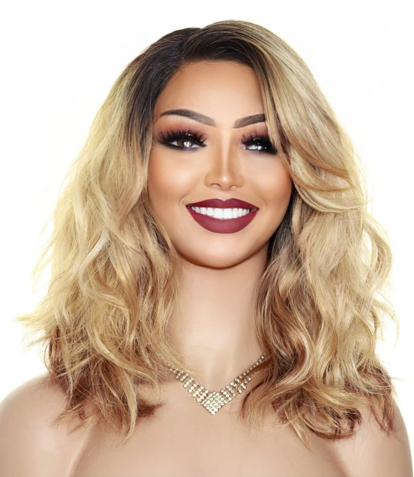 PELUCA SUELTA OLAS PLAYA | CALOR OK IMPRESIONANTE LONGITUD MEDIA RUBIA SOM7017 VENTA EN EE. UU. 1464 Foto 3 de 4