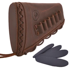 Real Leather Gun Buttstock Cuff Shotgun Butt Cover Pad .308 .30/30 12GA .22MAG