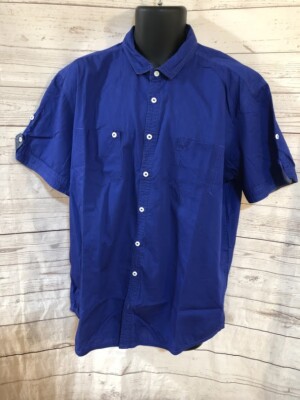 Angelo Litrico Urban District Button Front Shirt Short Sleeve 100% Cotton Sz 2XL