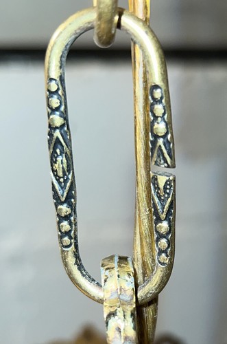 Vintage Gothic GIM 3058  8-Panel Swag Lamp  Style Brass Hanging Lamp 20x13 - Picture 8 of 12