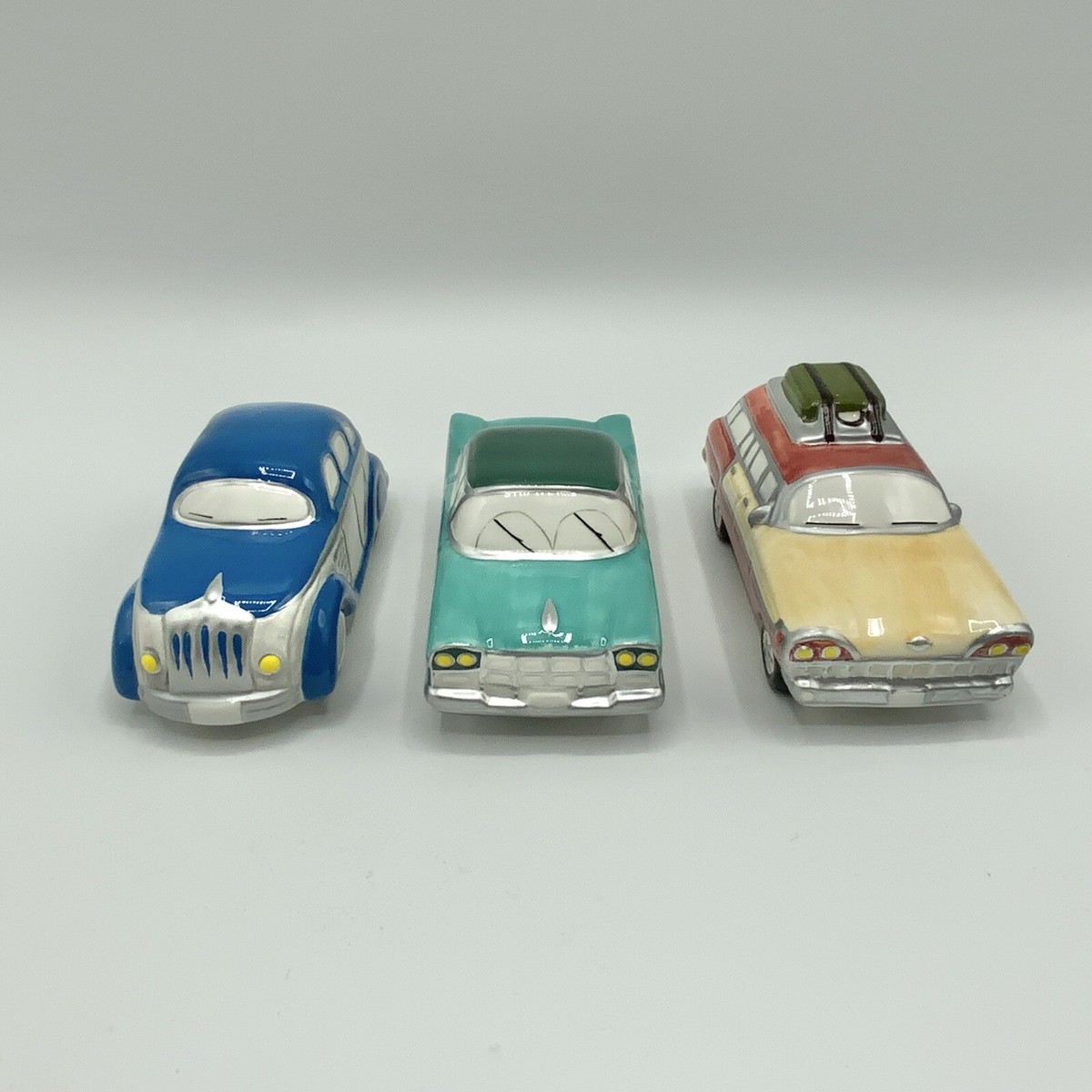 Department 56 Snow Village Classic Cars Set Of 3 Ceramic