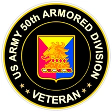 US Army 50th Armored Division Veteran Bumper Sticker Military Vinyl Decal 5"