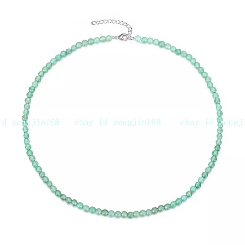 Natural 4mm Green Aventurine Mini Round Beads Gemstone Necklace 14-36'' - Picture 12 of 12