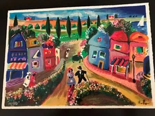 SHLOMO ALTER Hand Signed Serigraph "AFTERNOON STROLL"
