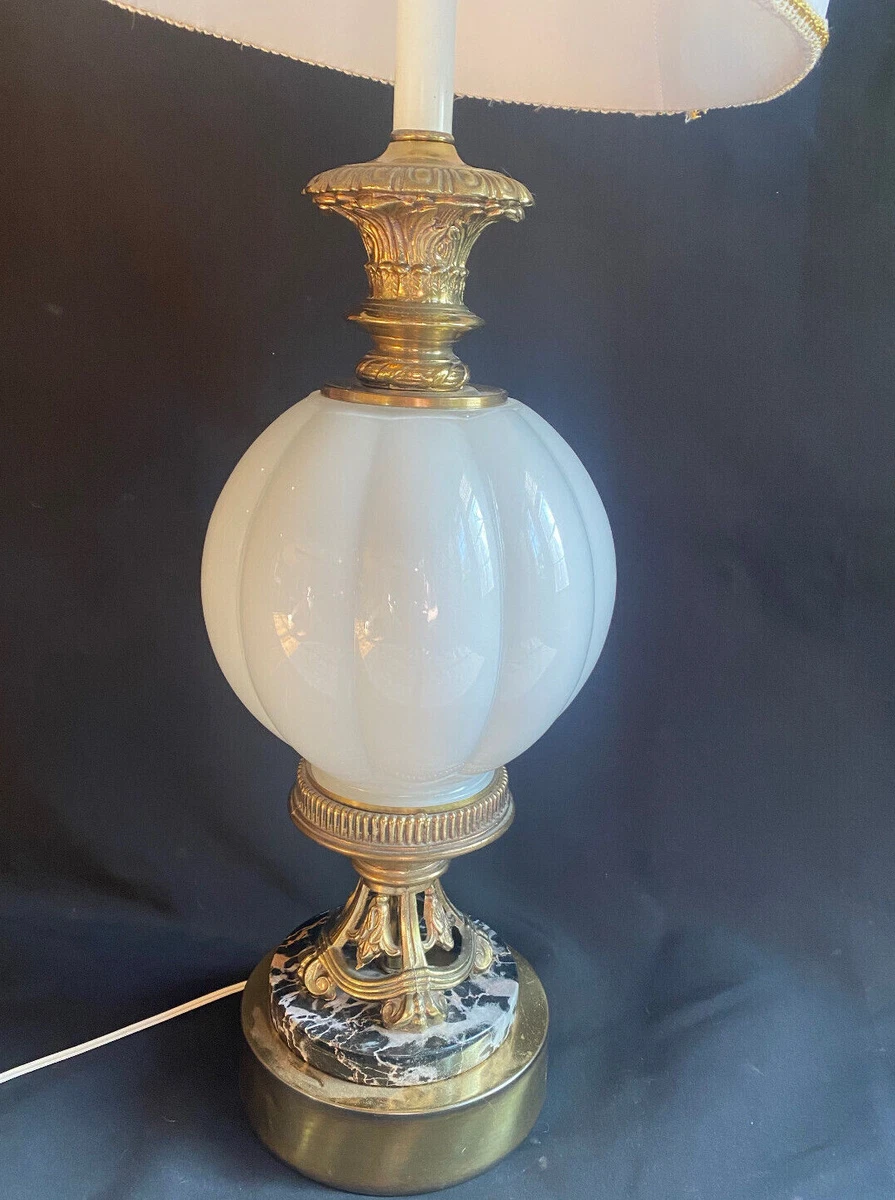 Milk glass table lamp cheap vintage