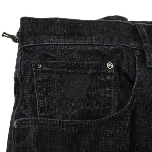 Handverlesen Neu mit Etikett 5 Taschen Jeansschnitt Hose Größe 33 US in einfarbiger schwarzer Baumwollmischung - Bild 6 von 20