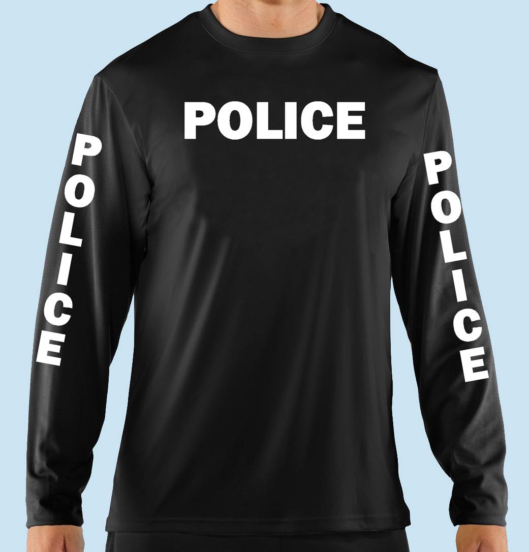 Long Sleeve Police T Shirt Black Long Sleeve T Shirt, Police - Main Image