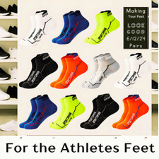Mens No Show Ankle Socks Lot 6/12/24Pr Breathable Sport Running Athletic Low Cut