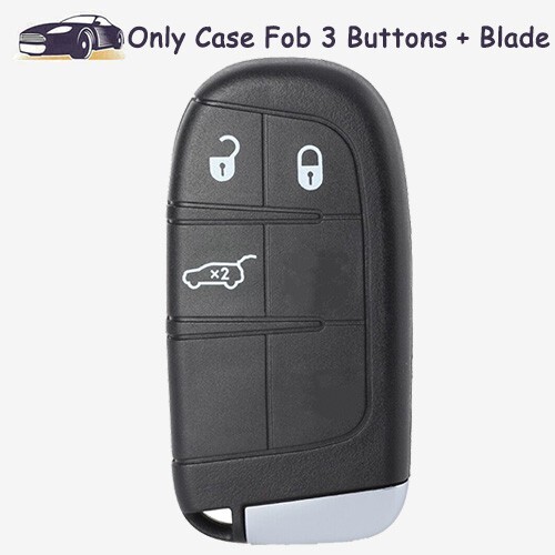 Smart Remote Key Fob Shell Case 3 Buttons SIP22 Blade for Jeep for Fiat 500 500L - Picture 1 of 6