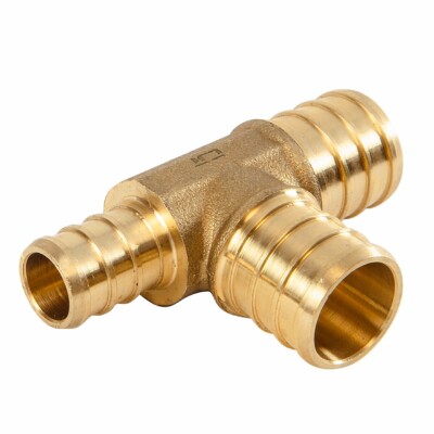 25 PCS EFIELD 3/4''x1/2''x3/4'' PEX REDUCING TEE BRASS BARB CRIMP FITTINGS, NO LEAD