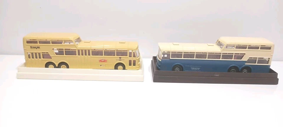 Autobuses Brekina Mercedes-Benz O317 x2 W. Alemania 1986 HSB y KVG libreas en caja HO Foto 2 de 4