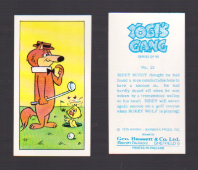 Bassett Yogi's GANG 1976 Trade Card #23 HOKEY WOLF & BILLY BUDDY PLAY GOLF