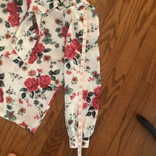Vintage The Petite Concept by devon Floral blouse polka dots neck tie S Petite - Picture 12 of 15