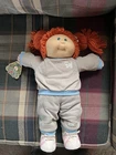 USED Cabbage Patch Kids Doll Red Hair With Headband Jogging Suit Vintage Coleco
